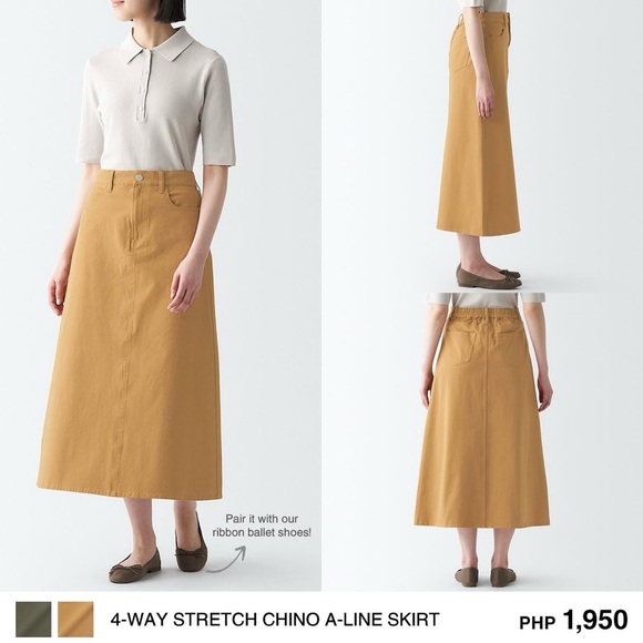 Muji  Chino A Line Skirt - Picture 3 of 11